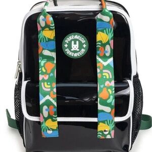 Black Backpack with Colorful Straps
